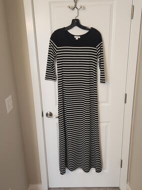 Black & White Striped Maxi Dress